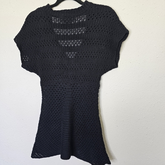 Calvin Klein Jeans Black Crochet Knit Swimsuit Cover Size S Small - Picture 11 of 11